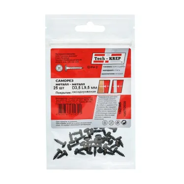 Саморез ШСММ 3,5х9,5 (25 шт) - пакет Tech-Krep