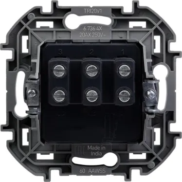 Выключатель трехклавишный INSPIRIA 10 AX 250 В~ слоновая кость