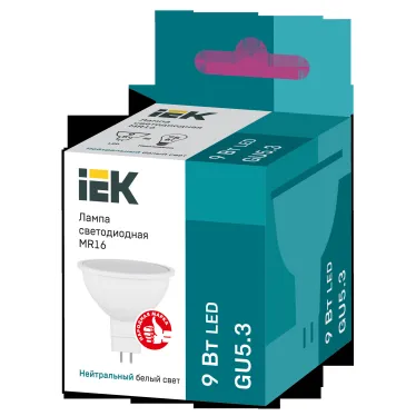 Лампа светодиодная MR16 софит 9Вт 230В 4000К GU5.3 IEK