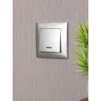 Валенсия лицевая панель выключателя 1-кл. с индикатором 10А сталь