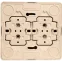 ЭТЮД Розетка четырехместная наружная без заземления без шторок 16А 250B кремовая