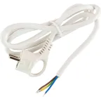 Шнур сетевой с вилкой U-3x1,5-1,5m-W с заземлением 1,5м ПВС 3x1,5мм2 белый