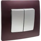 ETIKA Выключатель двухклавишный автоматические клеммы 10 AX 250 В алюминий