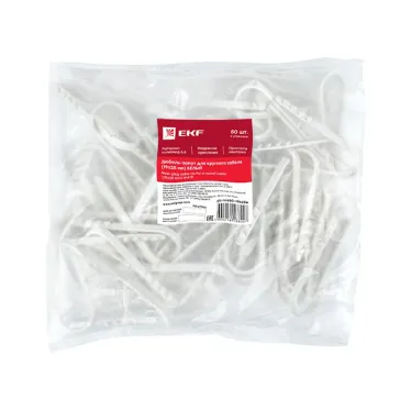 Дюбель-хомут для круглого кабеля (19-25мм) белый (50 шт) PROxima