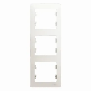 GLOSSA Рамка 3 поста вертикальная перламутр