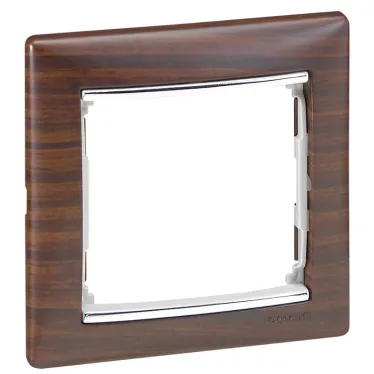 VALENA Рамка 1 пост темное дерево/серебро