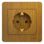 GLOSSA Розетка с заземлением дуб в сборе