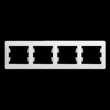 GLOSSA Рамка горизонтальная 4 поста белая
