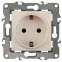 Розетка 2P+E Schuko, 16A-250В, б.л., Эра12, слоновая кость, 12-2001-02