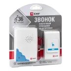 Звонок проводной на батарейках (белый-голубой 36 мелодий шнур 1.2м с индикацией 2х1.5В АА) Basic