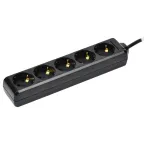 Удлинитель У05 5 мест с заземлением 3м 3х1мм2 16А 250В черный