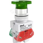 Выключатель кнопочный ВK-22 AELA диам. 22мм грибовидный зеленый неон 220В