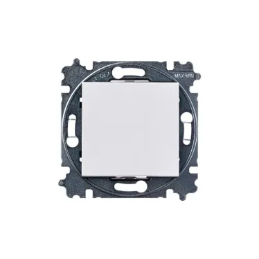 Выключатель одноклавишный Levit белый / дымчатый чёрный