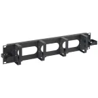 Органайзер кабельный 2U 2 боковых горизонтальных и 4 вертикальных кольца черный