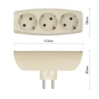 Тройник 3гн, c заземл, со шторками (сл. кость) (10/60/960) SP-3e-I