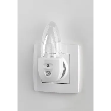 Ночник - светильник светодиодный в розетку с датчиком освещенности белый NN-619-LS-W ЭРА