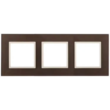 Рамка на 3 поста, стекло, Эра Elegance, мокко+сл.кость, 14-5103-31