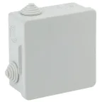 Коробка распаячная открытой установки КОР 100х100х50мм с гермовводами 8 входов IP54