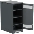 Шкаф LINEA B (пустой) 1350х600х950мм металлическая дверь черный