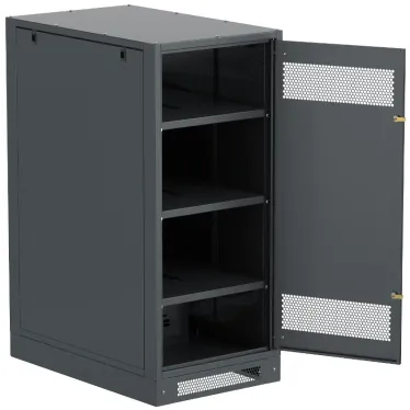 Шкаф LINEA B (пустой) 1350х600х950мм металлическая дверь черный