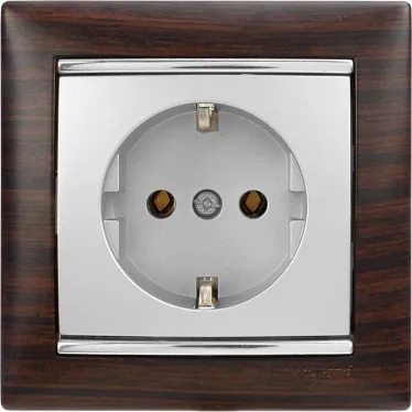 VALENA Рамка 1 пост темное дерево/серебро