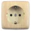 Розетка наружная с заземлением с изоляционной пластиной сосна
