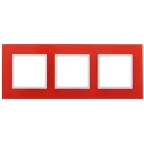 Рамка на 3 поста, стекло, Эра Elegance, красный+бел, 14-5103-23