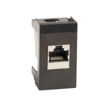 Розетка RJ-45 категория 6A Viva 1 модуль черная