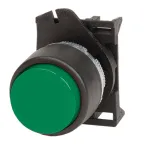 Кнопка выпуклая прозрачная без фиксации зеленая