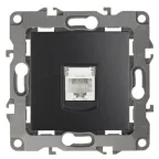 Розетка телефонная RJ11, Эра12, антрацит, 12-3105-05