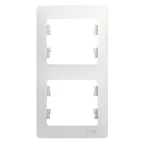 GLOSSA Рамка 2 поста вертикальная белая