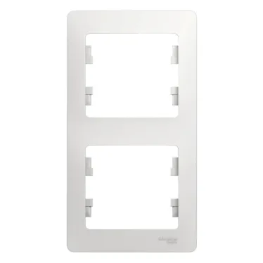 GLOSSA Рамка 2 поста вертикальная белая