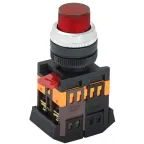 Кнопка красная ABLFP-22 1з+1р с подсветкой неон 240В