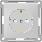Розетка W59 скрытая, с заземлением, со шторками, 16А, механизм, белый