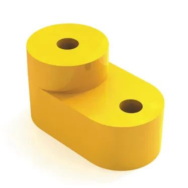 Изолятор нулевой шины угловой желтый