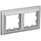 BRITE Рамка 2 поста РУ-2-Бр алюминий/алюминий IEK