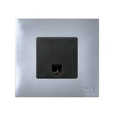 Розетка телефонная RJ-12, S27, графит