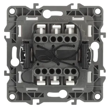 Выключатель двойной с подсветкой, 10АХ-250В, Эра12, слоновая кость,12-1105-02