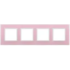 Рамка на 4 поста, стекло, Эра Elegance, розовый+бел, 14-5104-30