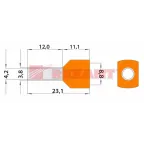 Наконечник штыревой втулочный изолир F-12 мм 2х4 кв мм (НШВи(2) 4.0-12хНГи2 4,0-12), REXANT