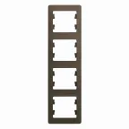 GLOSSA Рамка 4 поста вертикальная шоколад