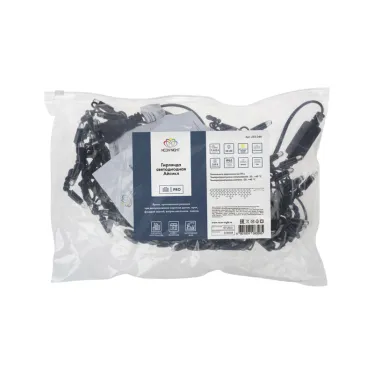 Гирлянда Айсикл (бахрома) светодиодный, 2,4 х 0,6 м, черный провод, 230 В, диоды ТЕПЛЫЙ БЕЛЫЙ, 88 LED | 255-046 | NEON-NIGHT