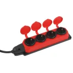 Удлинитель силовой UK-4e-3x1,5-10m-IP44(KG) с заземлением 4 розетки каучук 10м КГ 3х1,5мм2 IP44