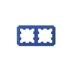 ATLASDESIGN ANTIQUE 2-постовая рамка, универсальная, АКВАМАРИН