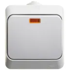 ЭТЮД Выключатель одноклавишный наружный с подсветкой IP44 серый