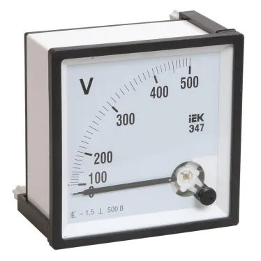 Вольтметр 500В 96х96 AC непосредственного включения Э47