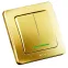 Выключатель двухклавишный скрытый с индикацией золото 10А