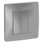 BLANCA скрытой установки трехклавишный выключатель (cх.05), 10A, 250B, алюминий