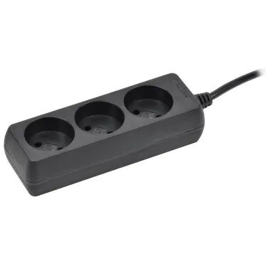 Удлинитель У3 3 места без заземления 5м 2х0,75мм2 10А 250В черный