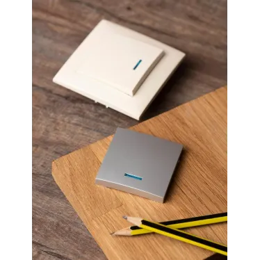 Валенсия лицевая панель выключателя 1-кл. с индикатором 10А сталь